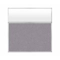 Versare Hush Panel Configurable Cubicle Partition 6' x 6' W/ Window Cloud Gray Fabric Frosted Window 1852337-3